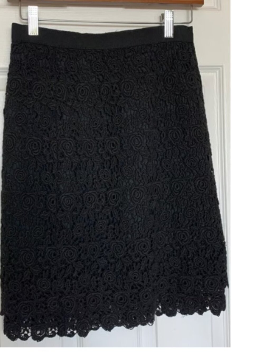 Anthropologie Elevenses Black Lace Skirt Size 2 New With Tags